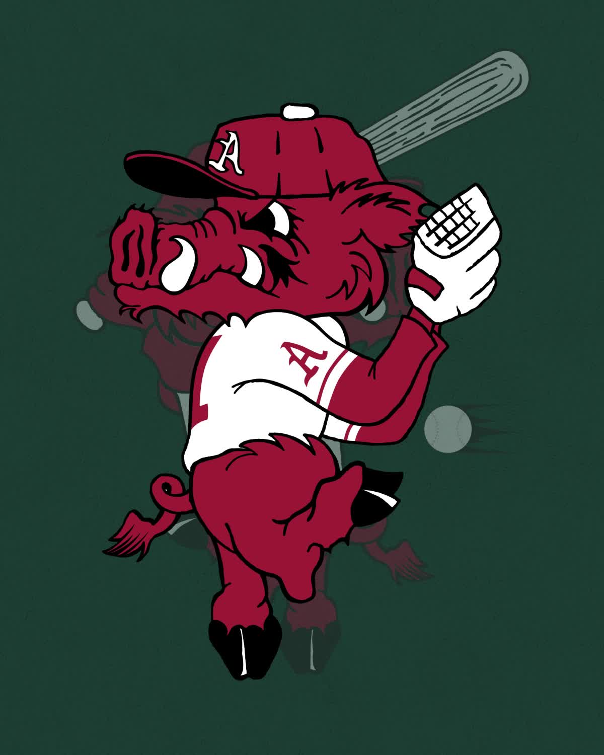Razorbacks Baseball Logo Arkansas Razorbacks Team Logo Cutout Door